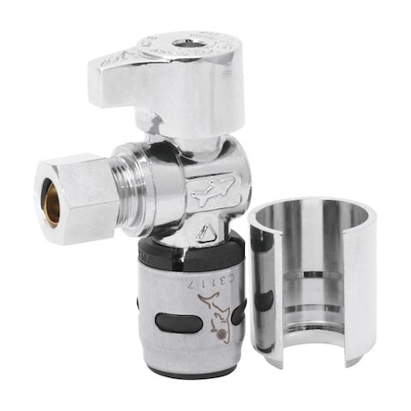 Sharkbite EvoPEX Push to Connect 0.5 in. Push x 0.38 in. Dia. Compression Angle Stop 4915088